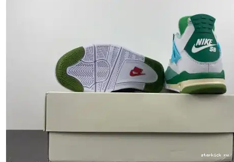 AJ4-KNCW 4 Grass Green Jordan edition) White    (limited Retro AJ4-KNCW SB 0628